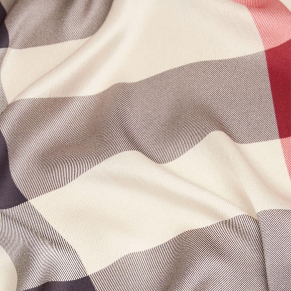 Display #2 Burberry ivory Lightweight Silk Scarf - Picture 4 of 12